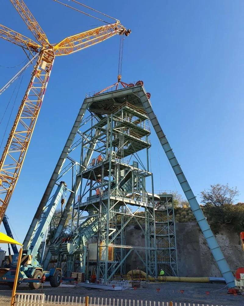 Mine headgear engineering installation